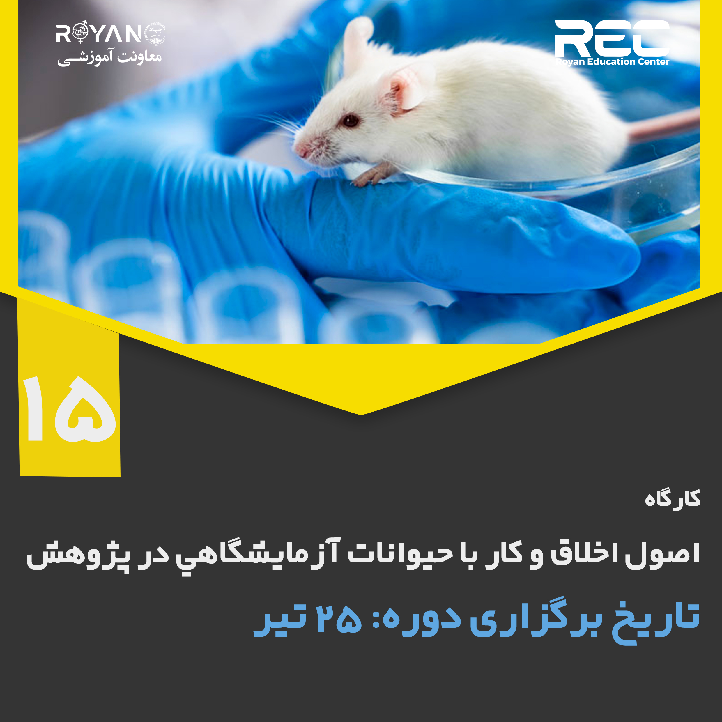 کارگاه اصول اخلاق و كار با حيوانات آزمايشگاهي در پژوهش 15