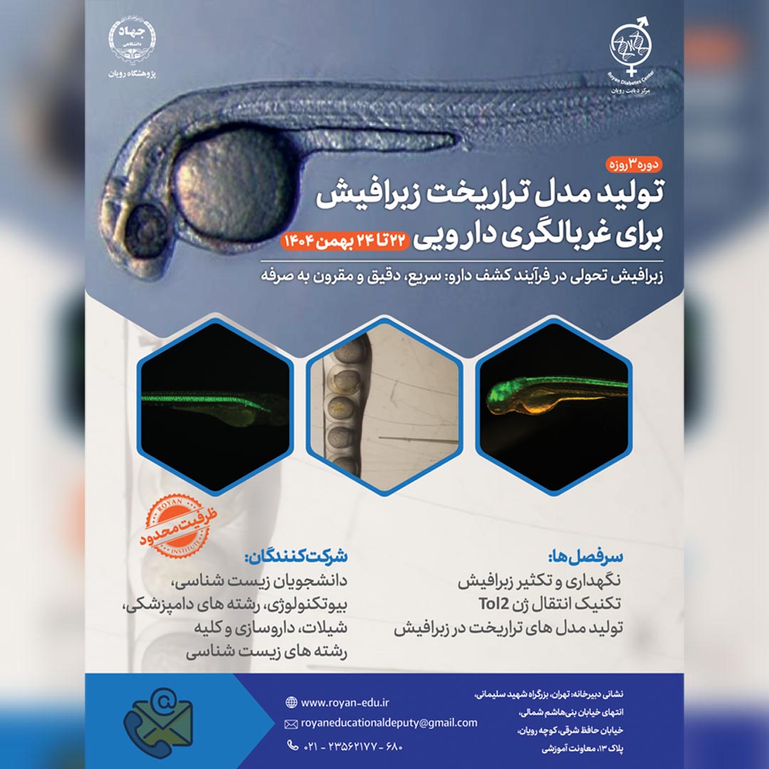 توليد مدل تراريخت زبرافیش برای غربالگری دارويی جامع 2